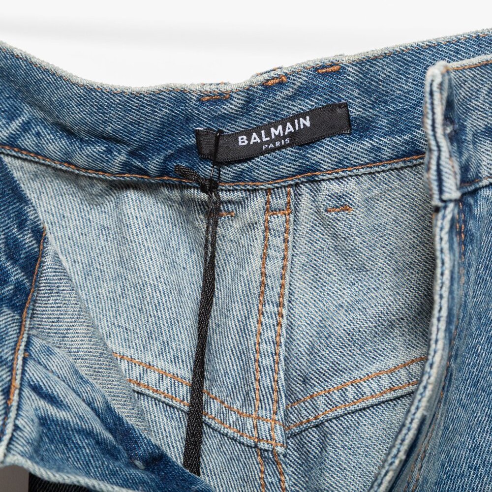 Balmain Blue Ripped Cotton Denim Jean Shorts - Mens Size 31 - NWT - Picture 9 of 14